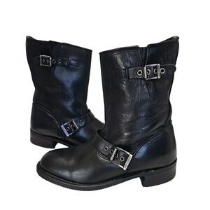Harley-Davidson Women's Black Leather Vintage Motorcycle Boots Size 9.5 88409